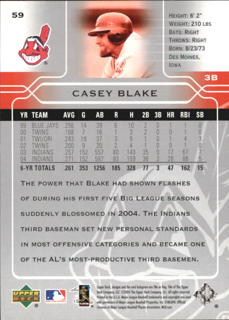 2005 Upper Deck #59 Casey Blake back image