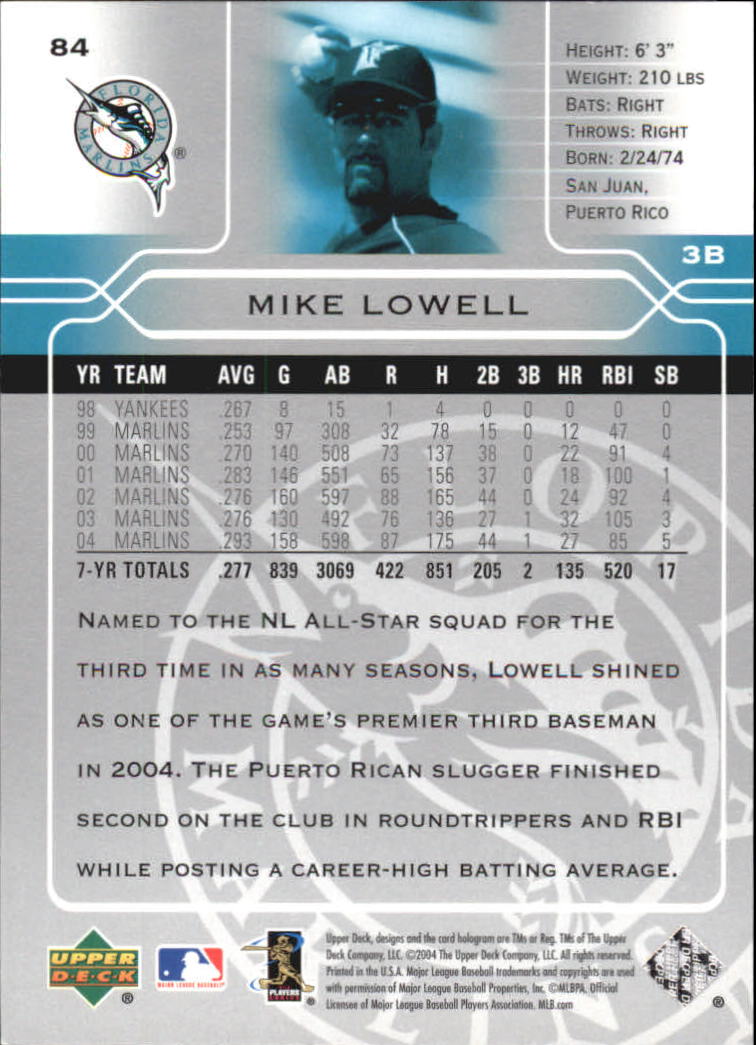 2005 Upper Deck #84 Mike Lowell back image