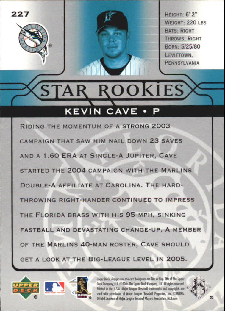 2005 Upper Deck #227 Kevin Cave SR back image