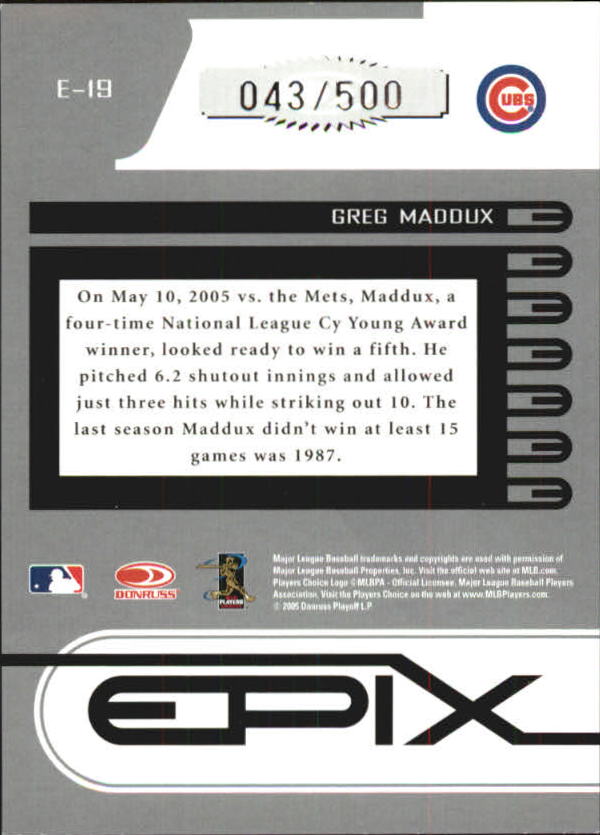 Carte inserite Zenith Baseball "Epix" 2005 - Foto 5 di 37