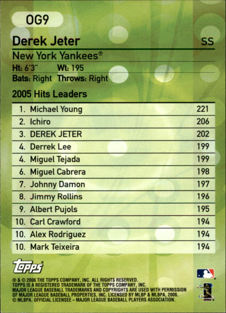 2006 Topps Own the Game #OG9 Derek Jeter