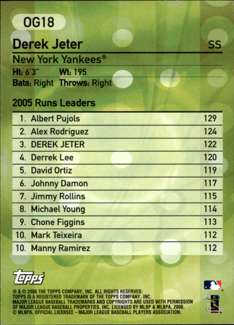 2006 Topps Own the Game #OG18  Derek Jeter