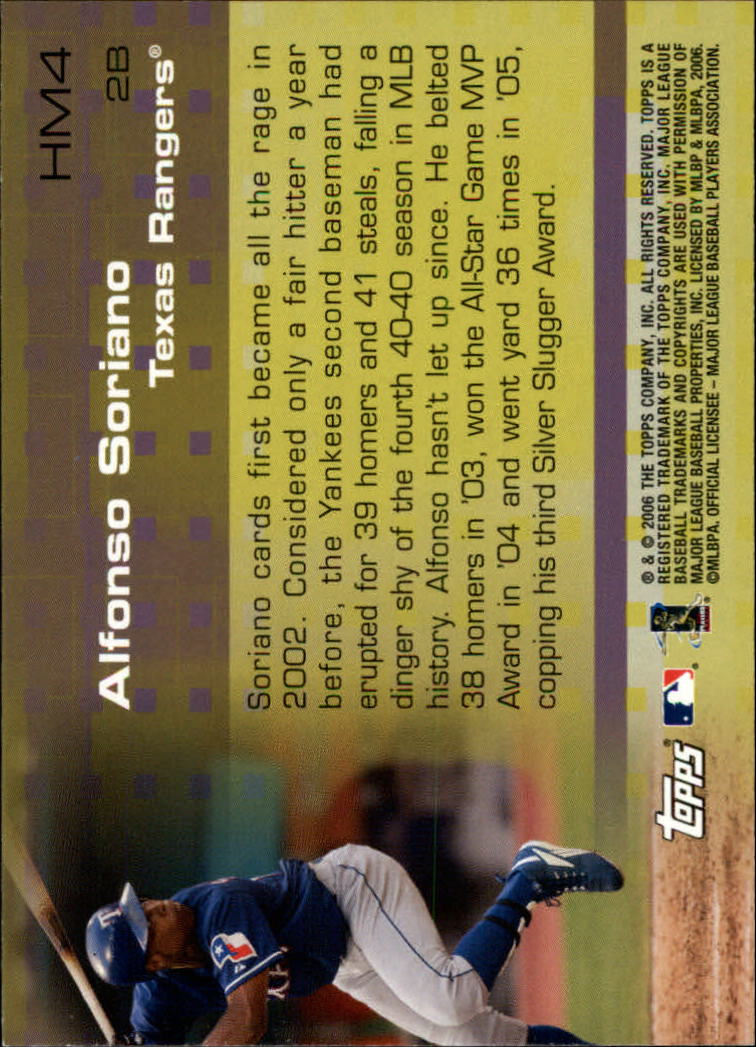 2006 Topps Hobby Masters #HM4 Alfonso Soriano back image