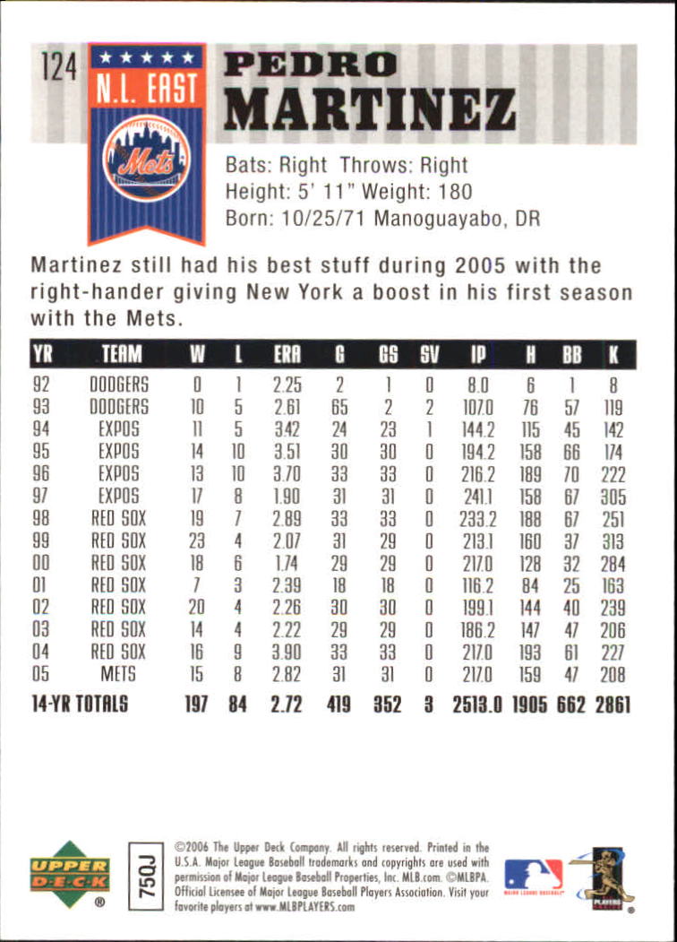 2006 Upper Deck First Pitch #124  Pedro Martinez