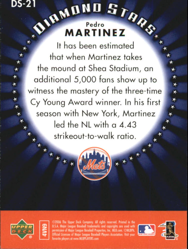 2006 Upper Deck First Pitch Diamond Stars #DS21  Pedro Martinez