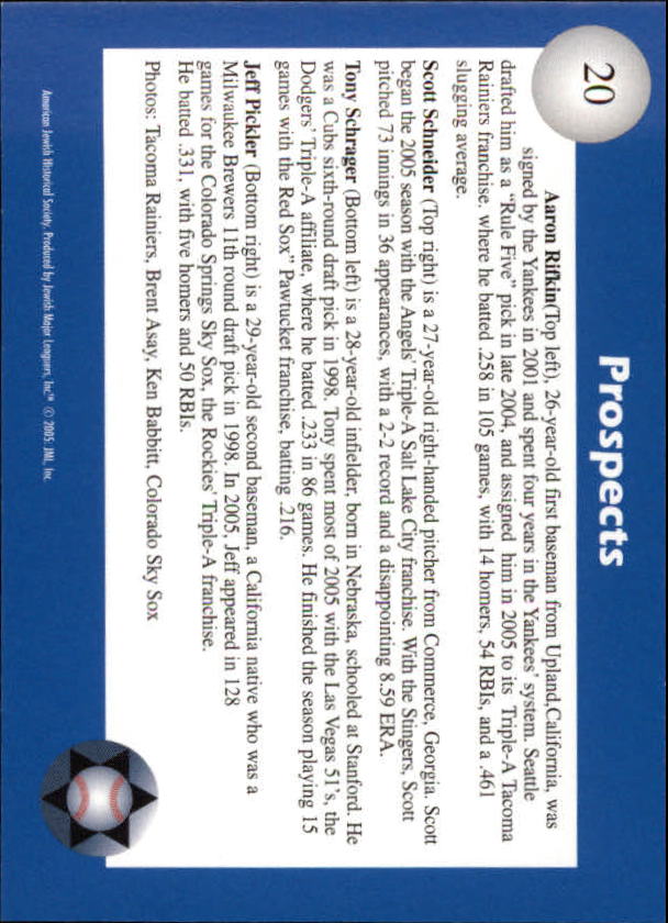 B6660- 2006 Jewish Major Leaguers Update BB #s 1-55 -You Pick- 15+ FREE US SHIP - Picture 31 of 103