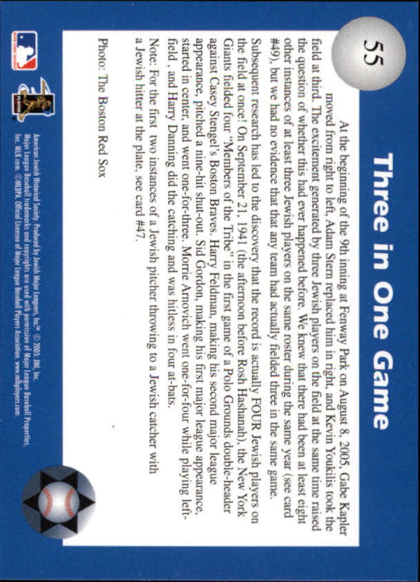 B6660- 2006 Jewish Major Leaguers Update BB #s 1-55 -You Pick- 15+ FREE US SHIP - Picture 101 of 103
