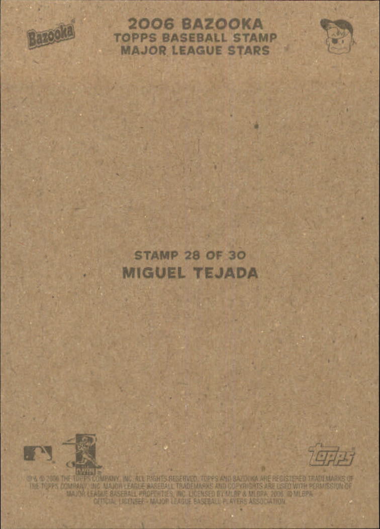 2006 Bazooka Stamps #28 Miguel Tejada back image
