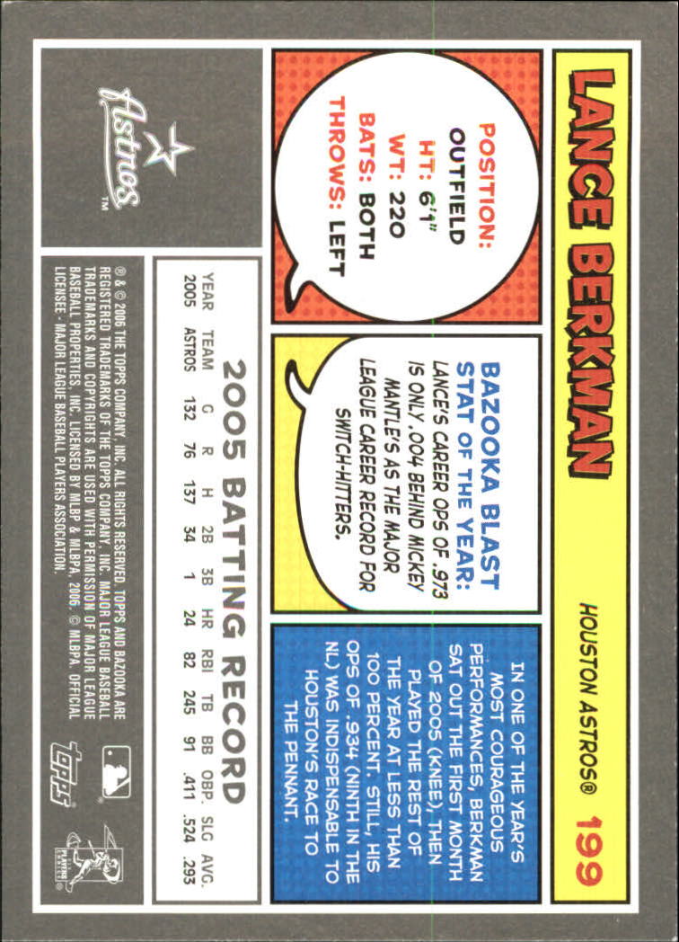 2006 Bazooka #199 Lance Berkman back image