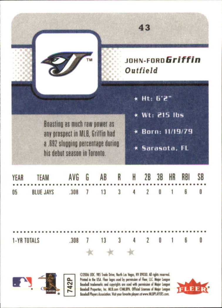 2006 Fleer #43 John-Ford Griffin (RC) back image