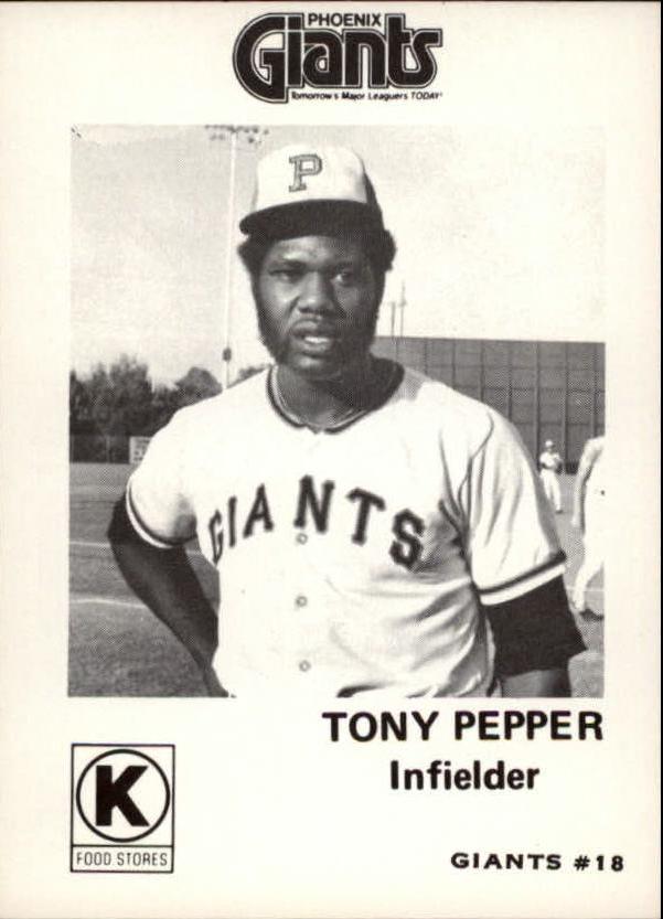 1975 Phoenix Giants Circle K #18 Tony Pepper