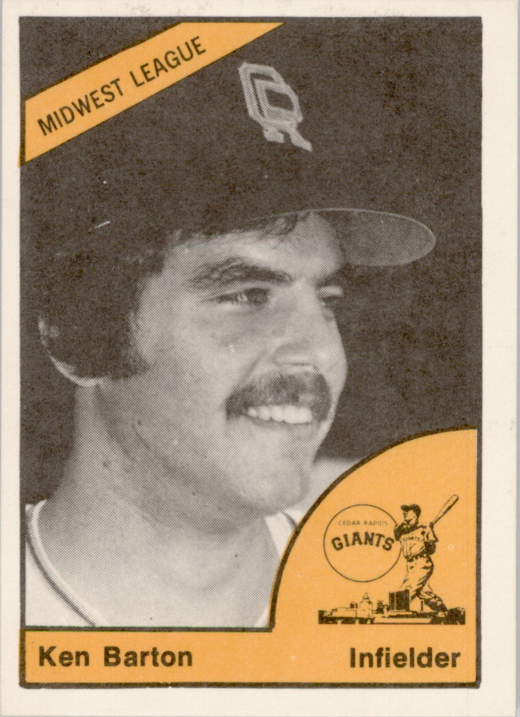 1977 Cedar Rapids Giants TCMA #10 Ken Barton