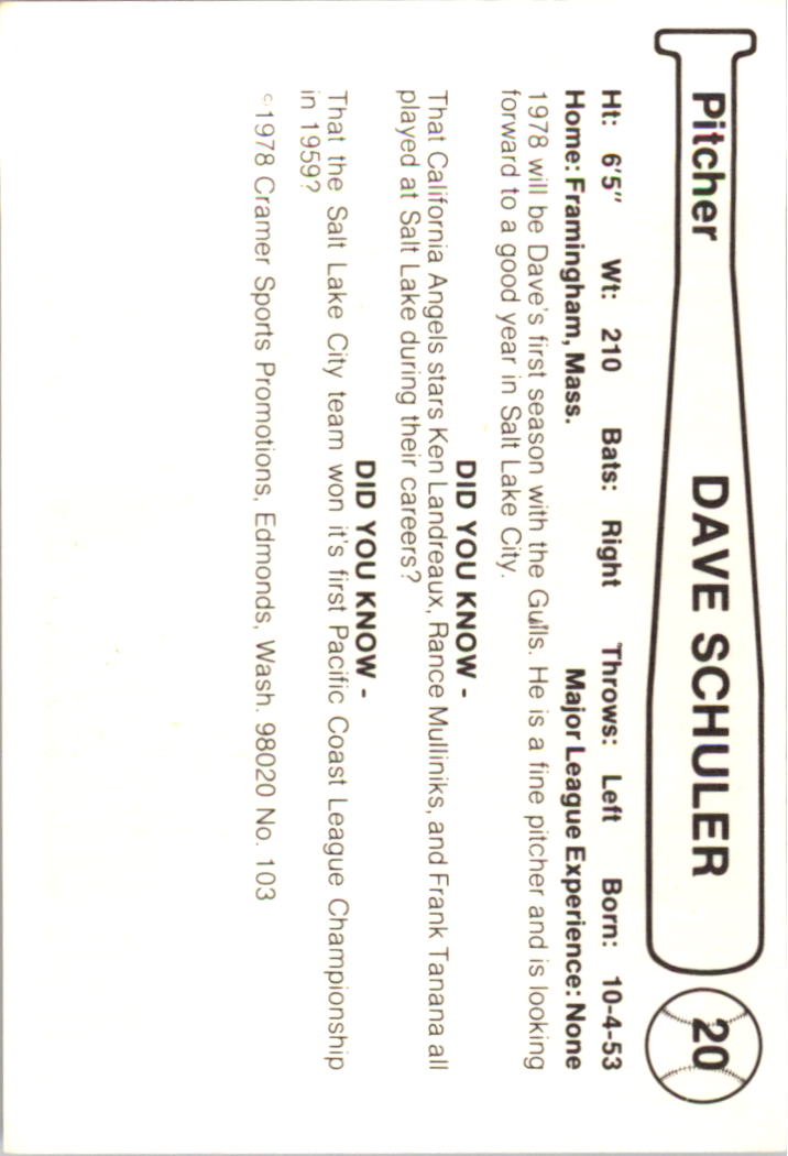 Tarjetas Cramer B6821- 1978 Salt Lake City Gulls 1-26 -Tú eliges- 15+ ENVÍO GRATUITO A EE. UU. - Imagen 37 de 49