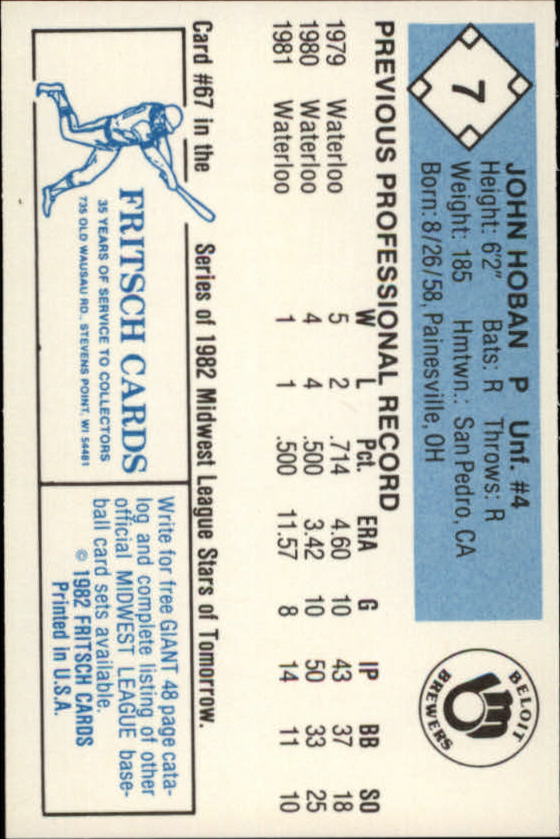 B6545- 1982 Fritsch Minor League Baseball Cards1 -You Pick- 15+ FREE US SHIP - Picture 15 of 59