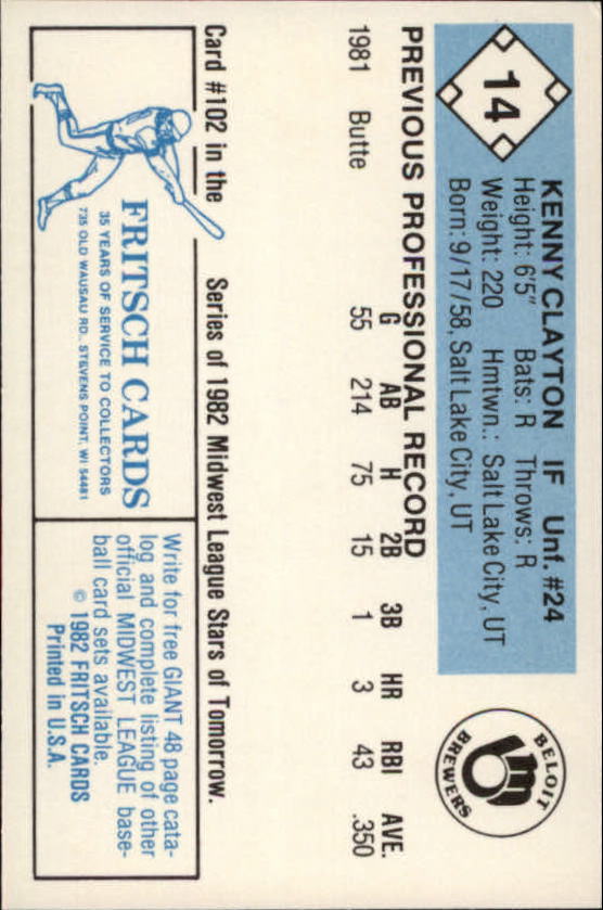 B6545- 1982 Fritsch Minor League Baseball Cards1 -You Pick- 15+ FREE US SHIP - Picture 29 of 59