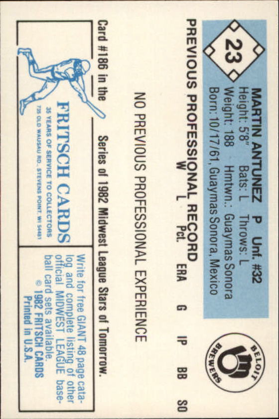 B6545- 1982 Fritsch Minor League Baseball Cards1 -You Pick- 15+ FREE US SHIP - Picture 47 of 59