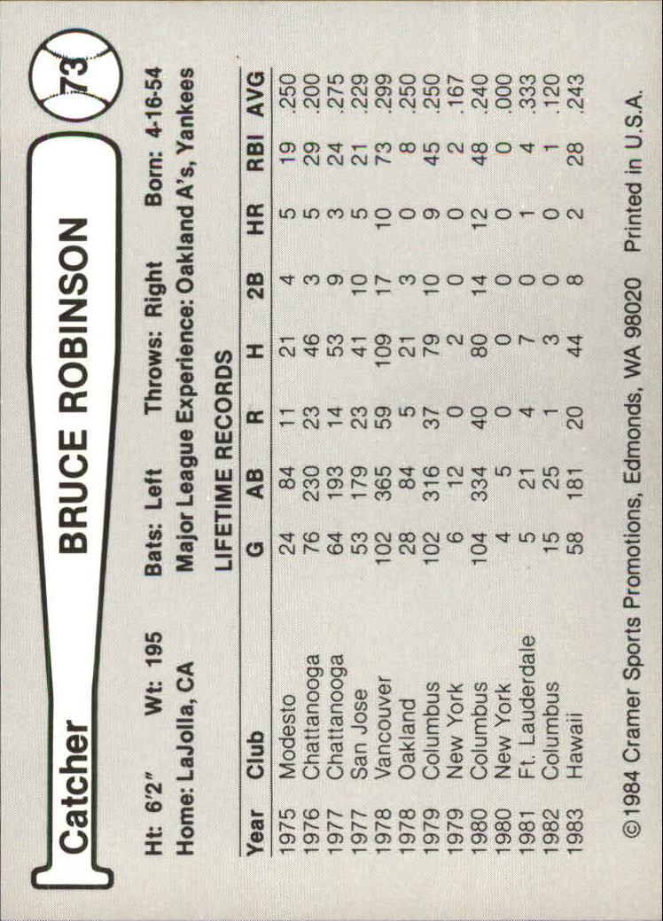 Tarjeta de béisbol Cramer Tacoma Tigers 1984 de ligas menores - elige tu tarjeta - Imagen 3 de 51