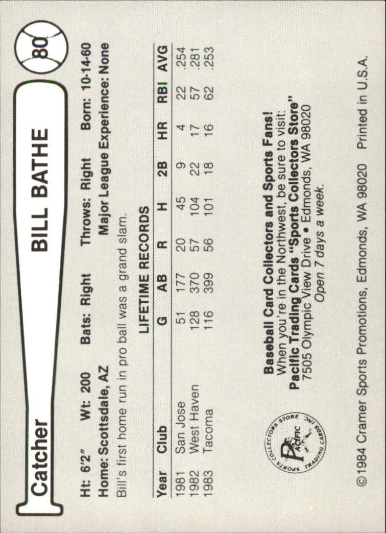 Tarjeta de béisbol Cramer Tacoma Tigers 1984 de ligas menores - elige tu tarjeta - Imagen 17 de 51