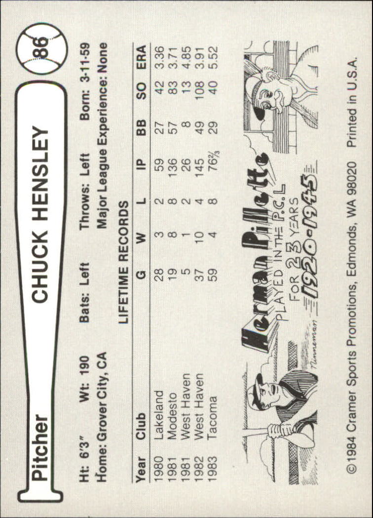 Tarjeta de béisbol Cramer Tacoma Tigers 1984 de ligas menores - elige tu tarjeta - Imagen 29 de 51