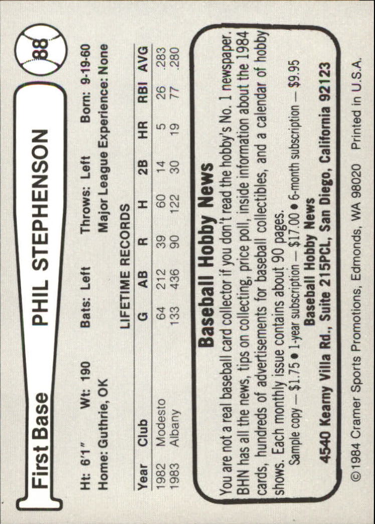Tarjeta de béisbol Cramer Tacoma Tigers 1984 de ligas menores - elige tu tarjeta - Imagen 33 de 51