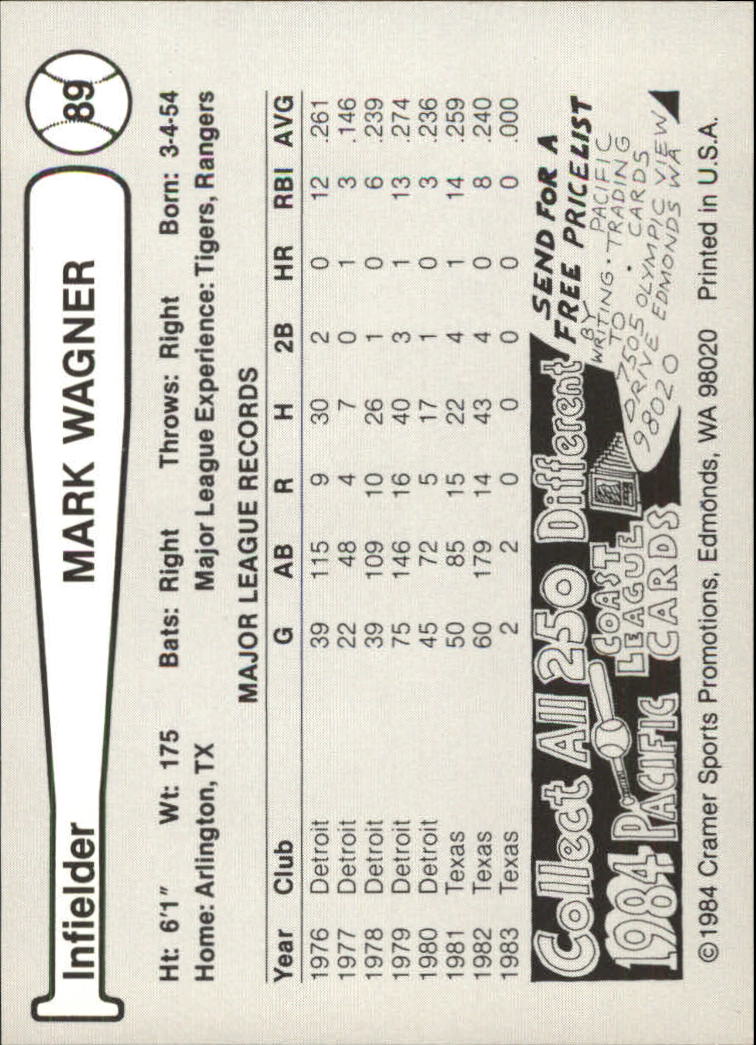Tarjeta de béisbol Cramer Tacoma Tigers 1984 de ligas menores - elige tu tarjeta - Imagen 35 de 51