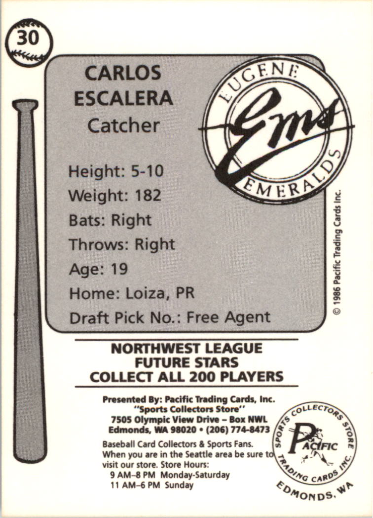 Tarjeta de béisbol Cramer Eugene Emeralds 1986 de ligas menores - elige tu tarjeta - Imagen 11 de 51