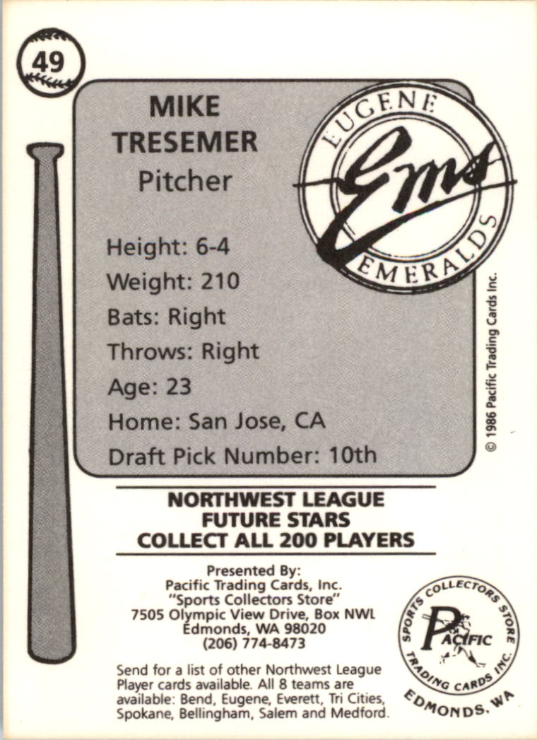 Tarjeta de béisbol Cramer Eugene Emeralds 1986 de ligas menores - elige tu tarjeta - Imagen 49 de 51