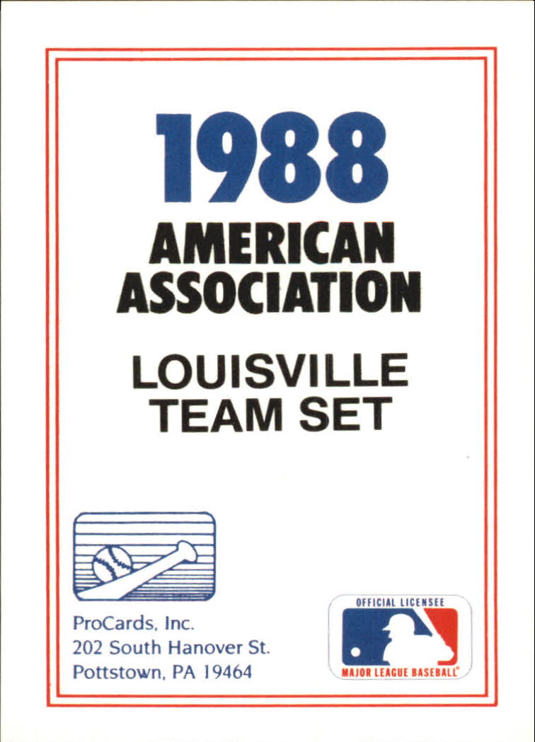 1988 Louisville Red Birds ProCards #NNO Checklist