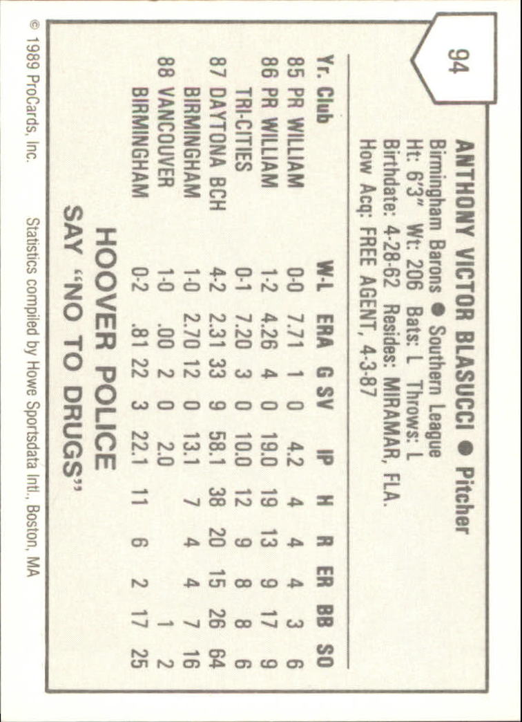 B3128- 1989 ProCards Minor League BB Cards Group7 -You Pick- 15+ FREE US SHIP - Picture 15 of 405
