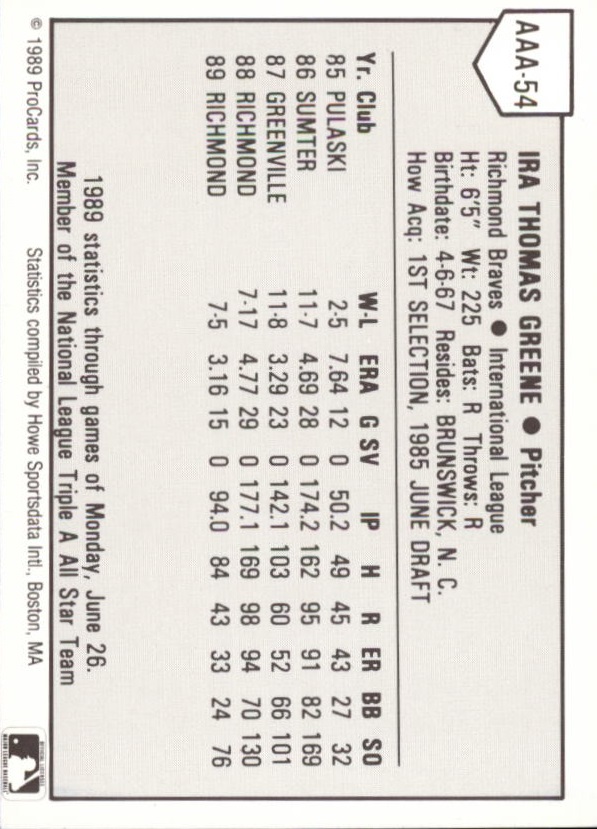 B3128- 1989 Procards Minor League BB Karten Group6 -du Pick- 15 + Gratis US Ship - Bild 137 von 223