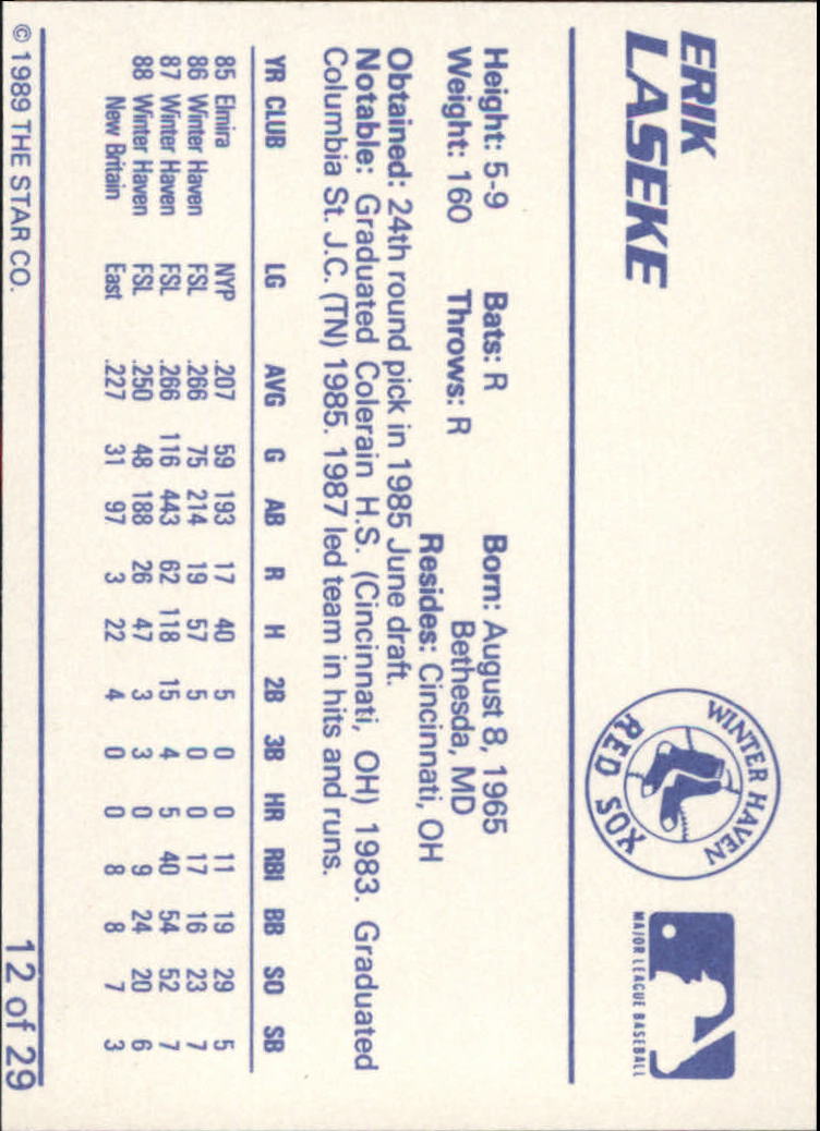 B3106- 1989 Star Minor League Baseball Cards G4 -You Pick- 15+ FREE US SHIP - Picture 251 of 285