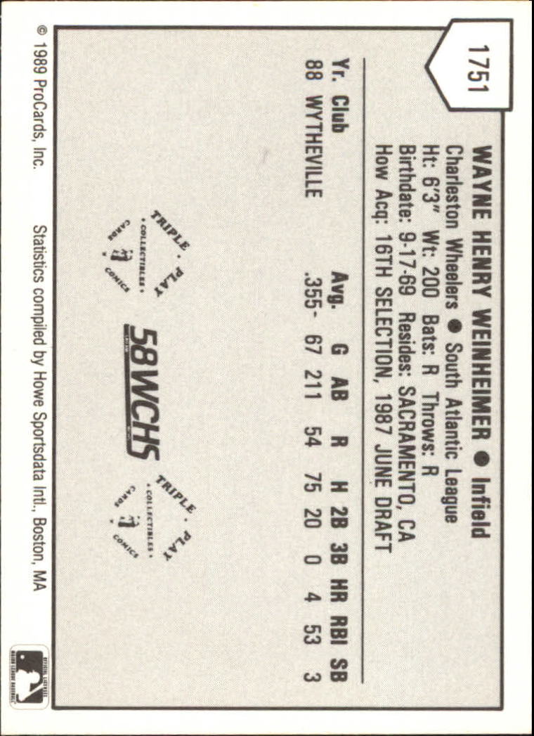 B3128- 1989 ProCards Minor League BB Cards Group7 -You Pick- 15+ FREE US SHIP - Picture 81 of 405