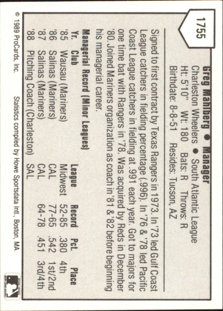 B3128- 1989 ProCards Minor League BB Cards Group7 -You Pick- 15+ FREE US SHIP - Picture 89 of 405