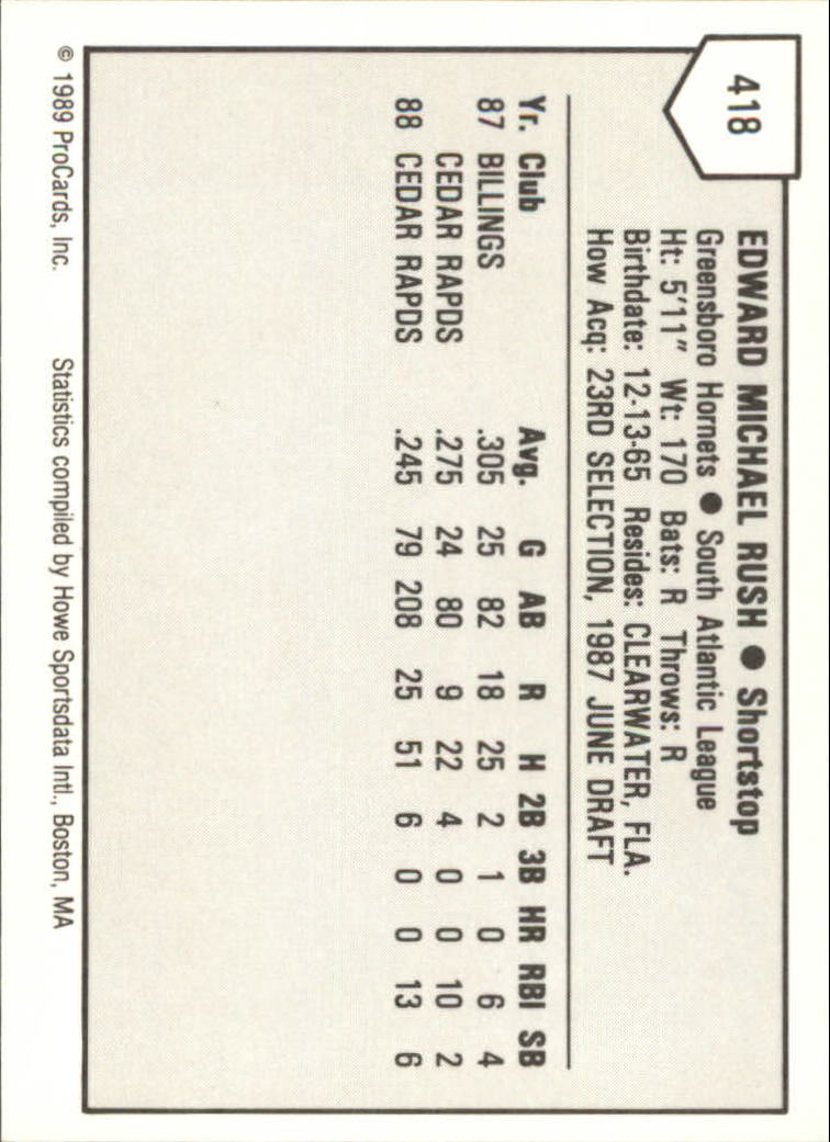 B3128- 1989 ProCards Minor League BB Cards Group7 -You Pick- 15+ FREE US SHIP - Picture 205 of 405