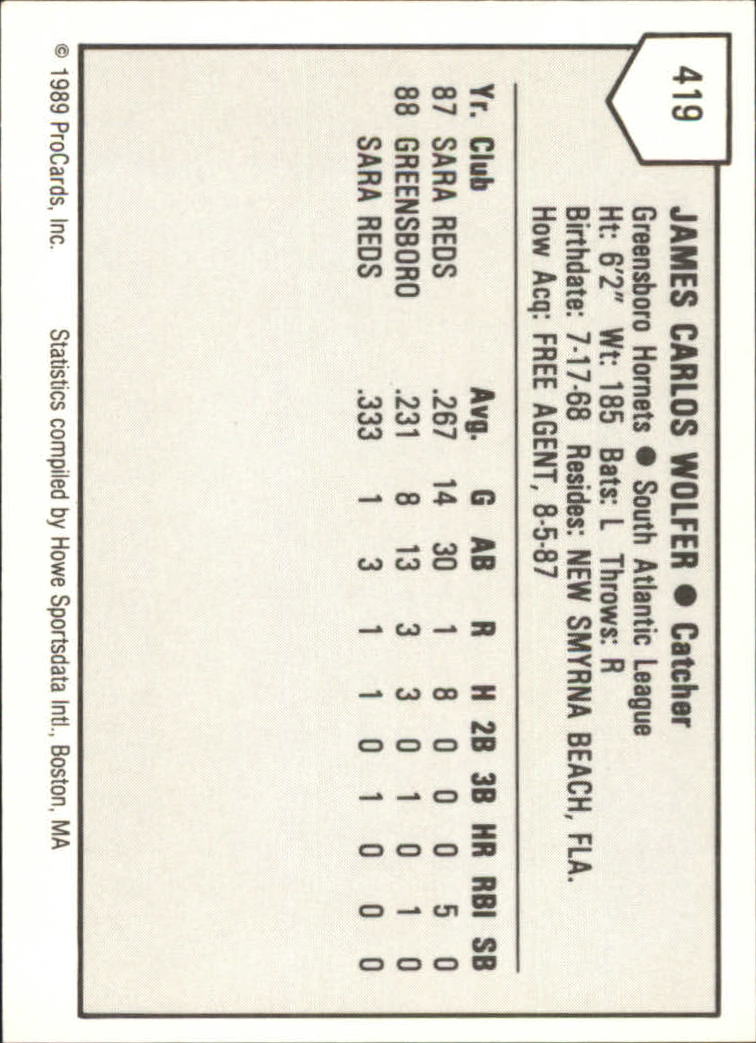 B3128- 1989 ProCards Minor League BB Cards Group7 -You Pick- 15+ FREE US SHIP - Picture 207 of 405
