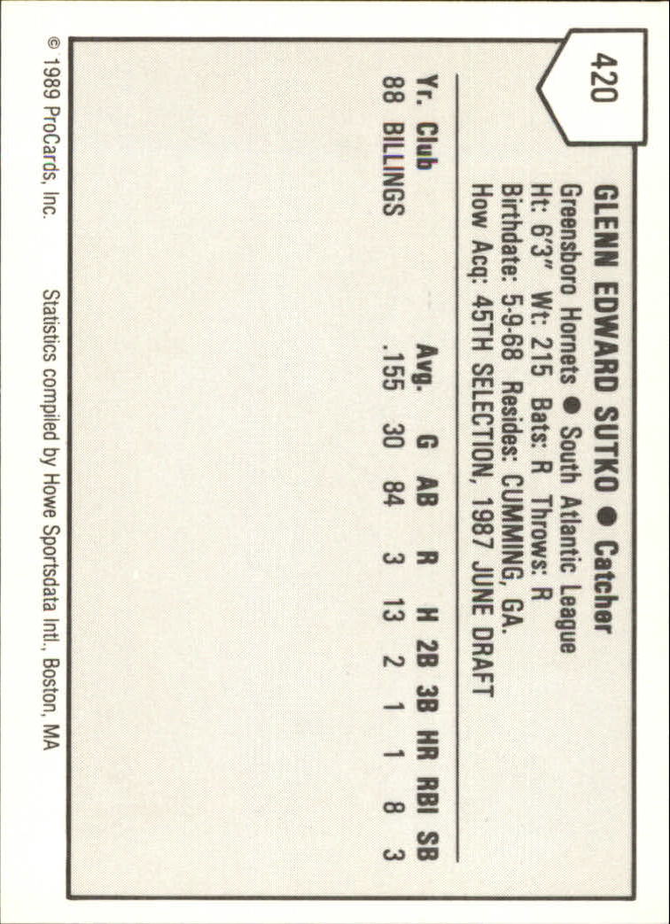 B3128- 1989 ProCards Minor League BB Cards Group7 -You Pick- 15+ FREE US SHIP - Picture 209 of 405