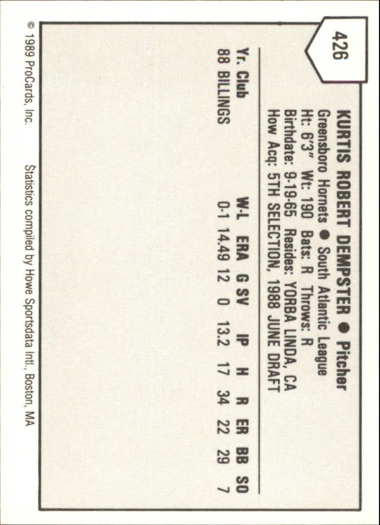 B3128- 1989 ProCards Minor League BB Cards Group7 -You Pick- 15+ FREE US SHIP - Picture 221 of 405