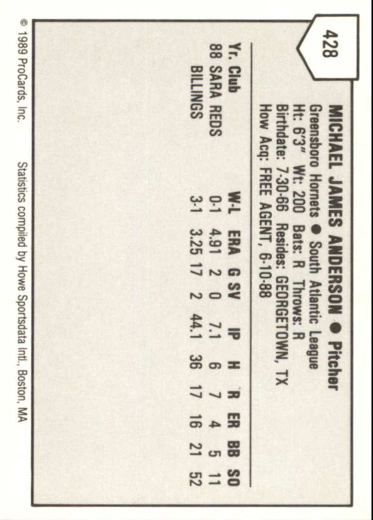 B3128- 1989 ProCards Minor League BB Cards Group7 -You Pick- 15+ FREE US SHIP - Picture 225 of 405