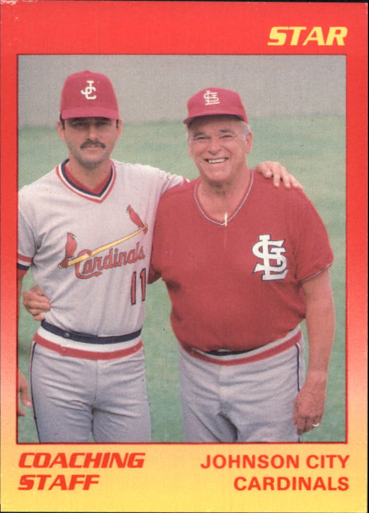 1989 Johnson City Cardinals Star #24 Coaching Staff/Mark DeJohn MGR/Dick Sisler CO