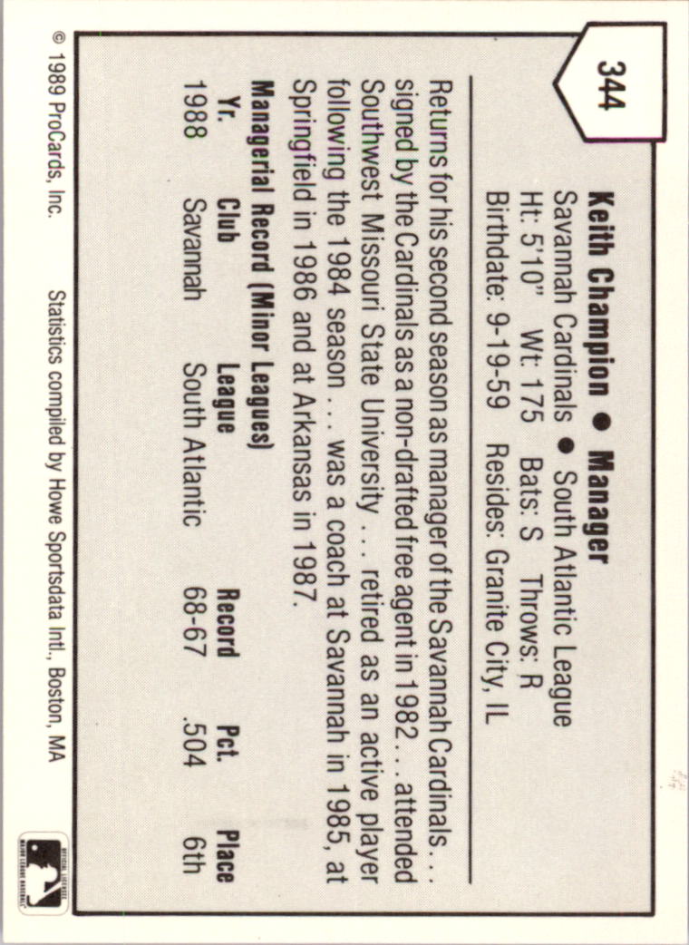 B3128- 1989 ProCards Minor League BB Cards Group7 -You Pick- 15+ FREE US SHIP - Picture 301 of 405
