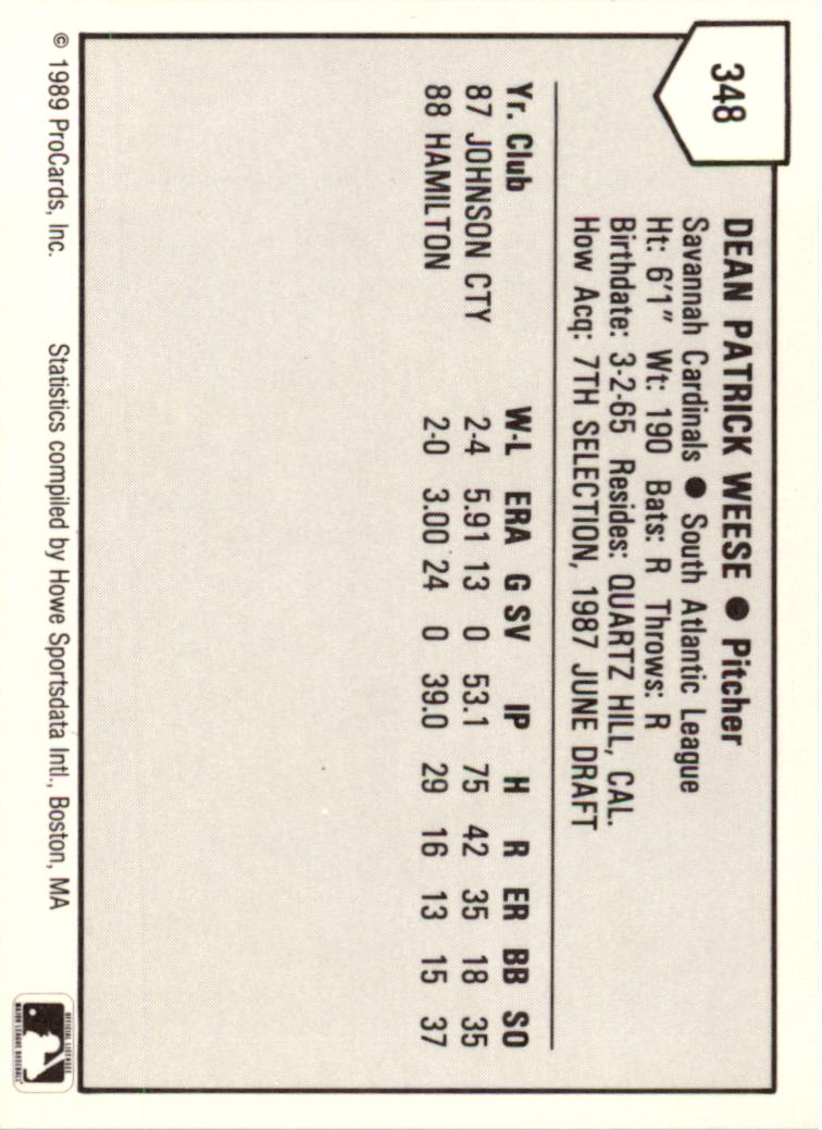 B3128- 1989 ProCards Minor League BB Cards Group7 -You Pick- 15+ FREE US SHIP - Picture 309 of 405