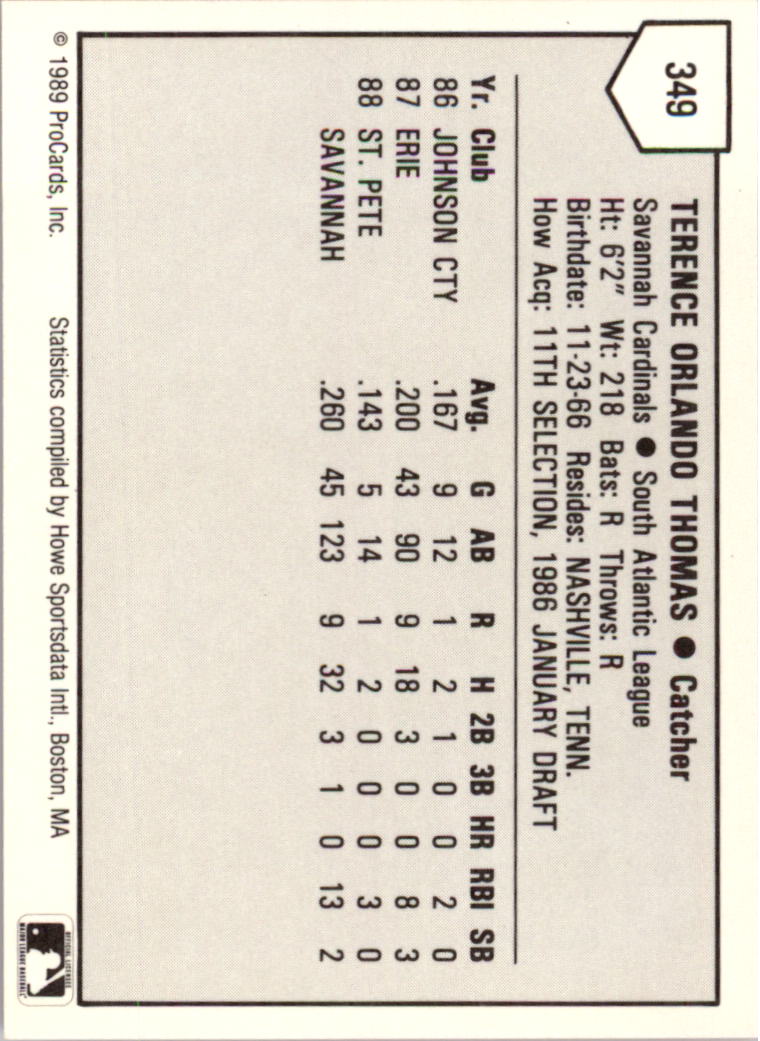 B3128- 1989 ProCards Minor League BB Cards Group7 -You Pick- 15+ FREE US SHIP - Picture 311 of 405