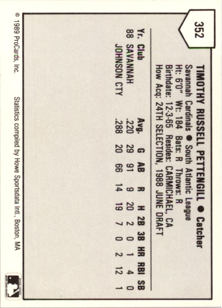 B3128- 1989 ProCards Minor League BB Cards Group7 -You Pick- 15+ FREE US SHIP - Picture 317 of 405