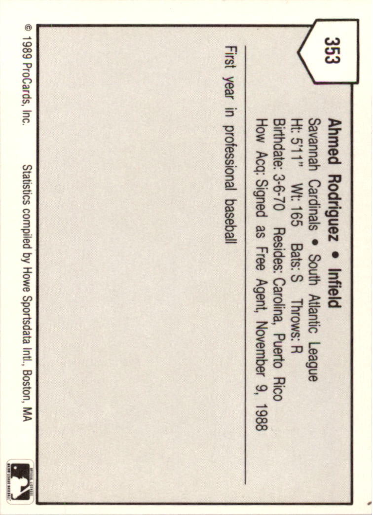 B3128- 1989 ProCards Minor League BB Cards Group7 -You Pick- 15+ FREE US SHIP - Picture 319 of 405