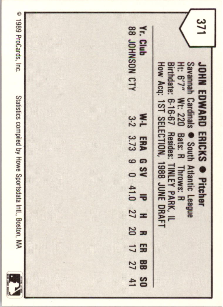 B3128- 1989 ProCards Minor League BB Cards Group7 -You Pick- 15+ FREE US SHIP - Picture 355 of 405