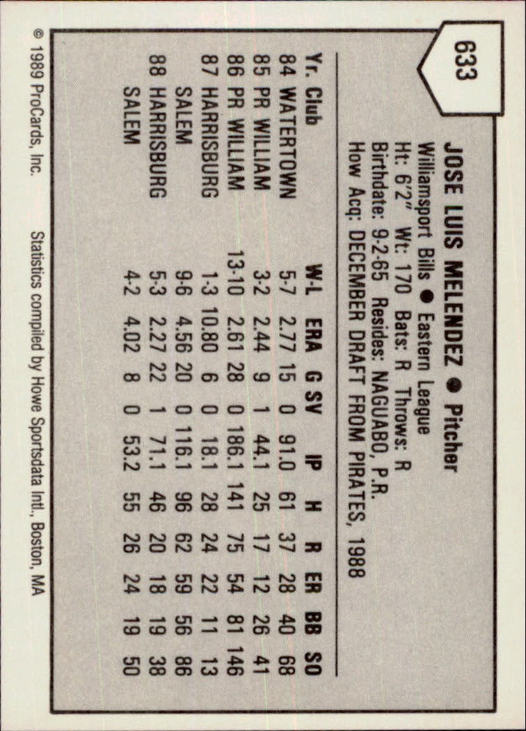 B3128- 1989 ProCards Minor League BB Cards Group7 -You Pick- 15+ FREE US SHIP - Picture 373 of 405