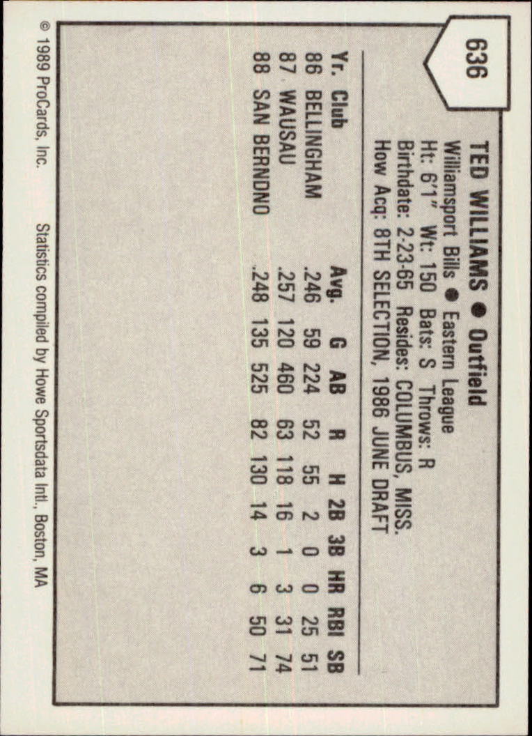 B3128- 1989 ProCards Minor League BB Cards Group7 -You Pick- 15+ FREE US SHIP - Picture 379 of 405