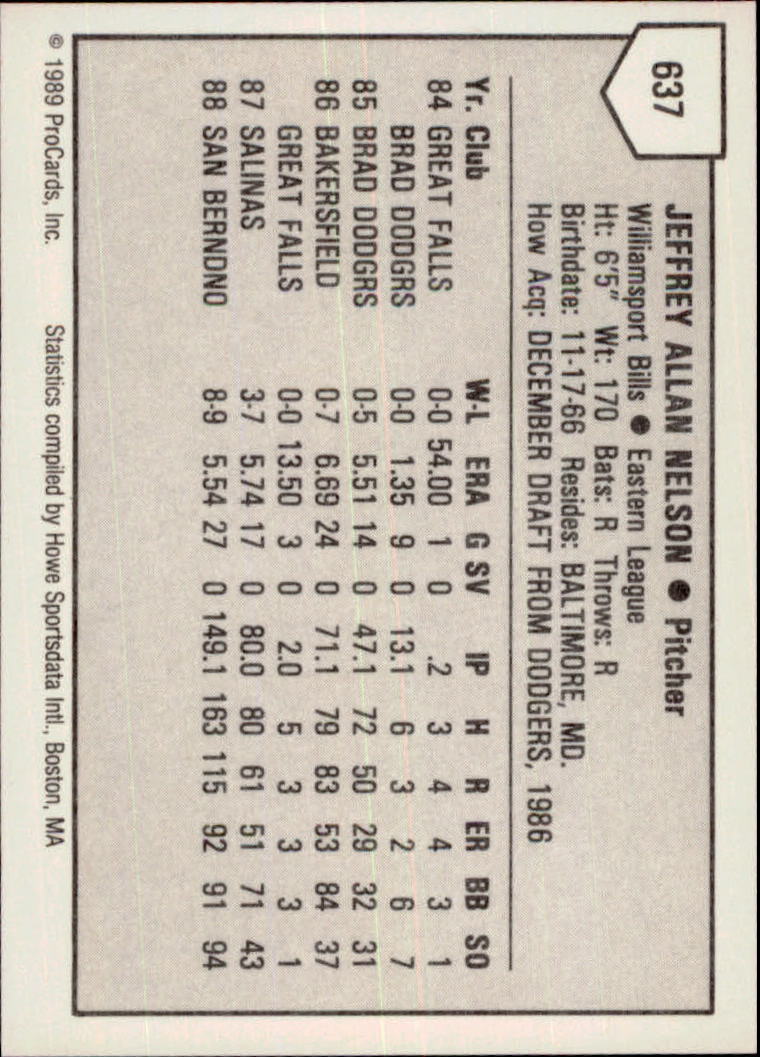 B3128- 1989 ProCards Minor League BB Cards Group7 -You Pick- 15+ FREE US SHIP - Picture 381 of 405