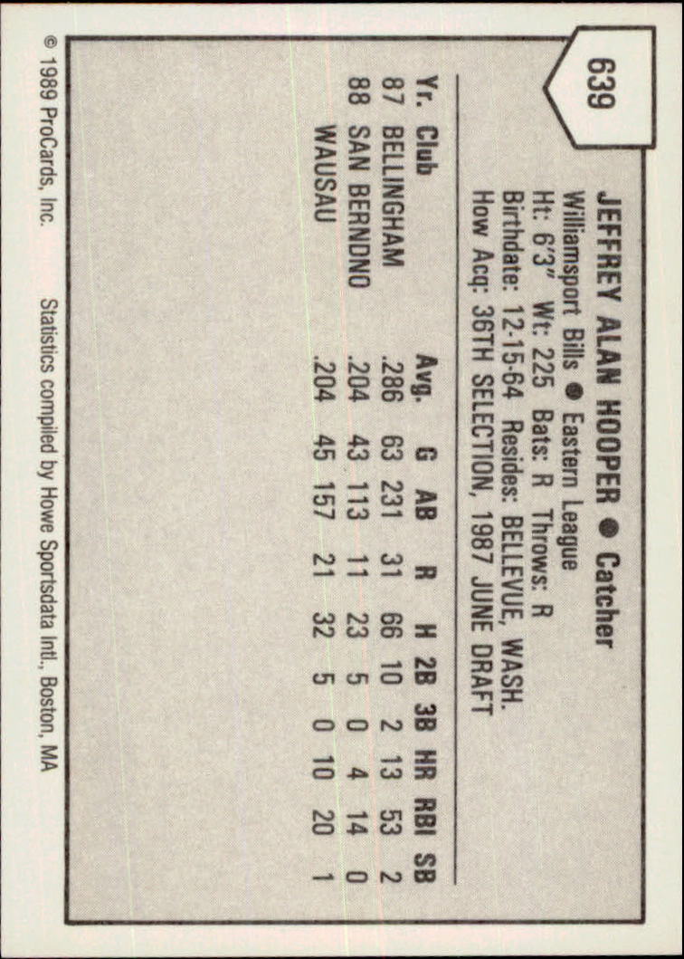 B3128- 1989 ProCards Minor League BB Cards Group7 -You Pick- 15+ FREE US SHIP - Picture 385 of 405