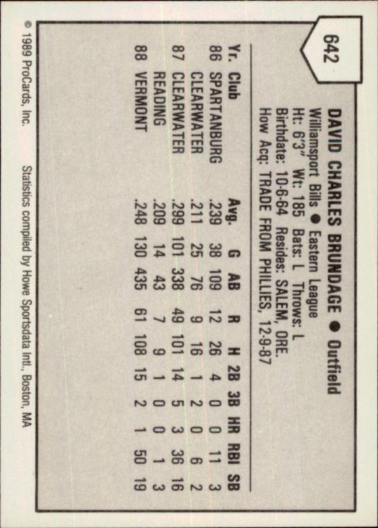 B3128- 1989 ProCards Minor League BB Cards Group7 -You Pick- 15+ FREE US SHIP - Picture 391 of 405